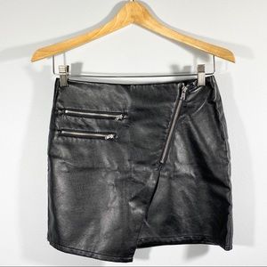 DIVIDED faux leather zipper faux wrap mini Sz 4